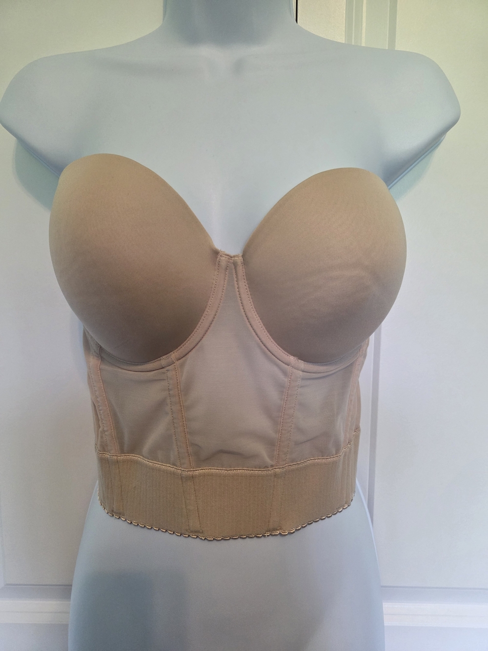 NWOT Wacoal Strapless Longline Lowback Bustier Bra - Beige